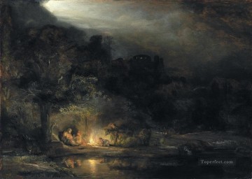 Rest on the Flight to Egypt Rembrandt Oil Paintings